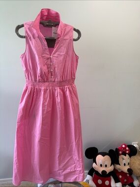 Brand new!!! J. Crew Bright Pink Sleeveless Shirtdress size 6